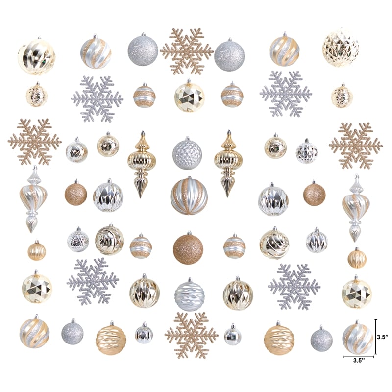 Nearly Natural Holiday Deluxe Shatterproof81 Ct Christmas Tree Ornament Box Set