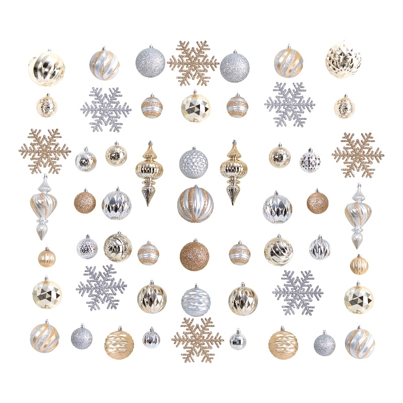 Nearly Natural Holiday Deluxe Shatterproof81 Ct Christmas Tree Ornament Box Set
