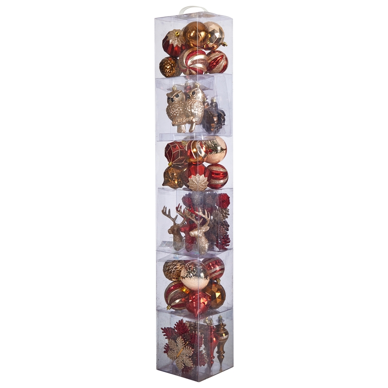Nearly Natural Holiday Deluxe Shatterproof52 Ct Christmas Tree Ornament Box Set