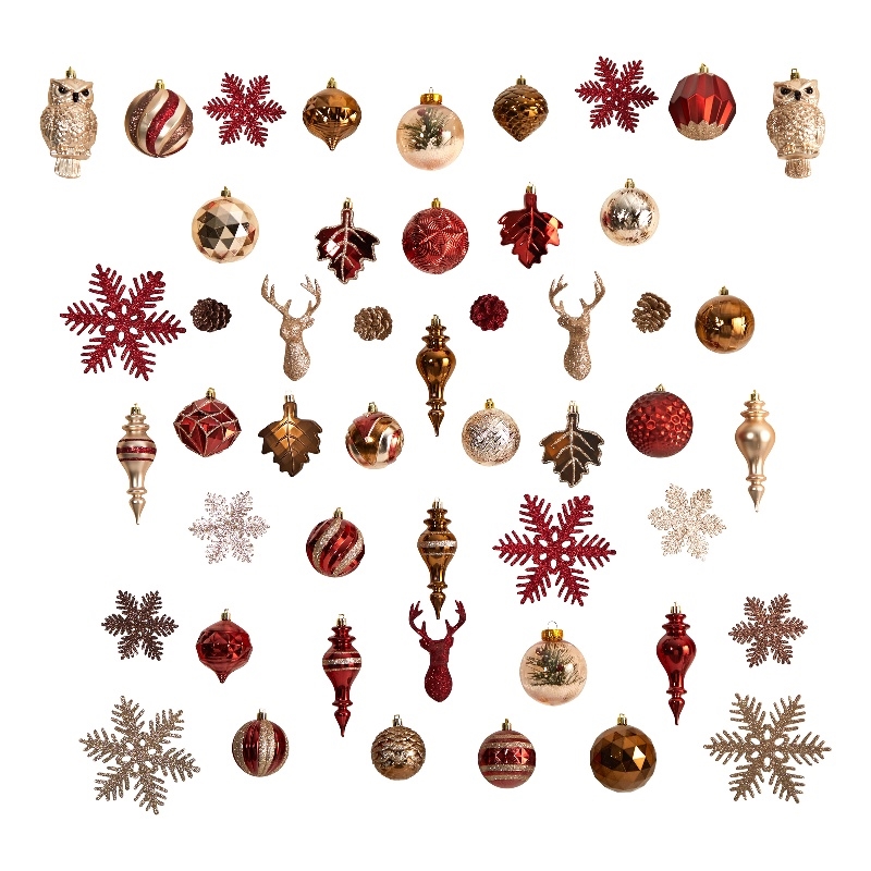 Nearly Natural Holiday Deluxe Shatterproof52 Ct Christmas Tree Ornament Box Set