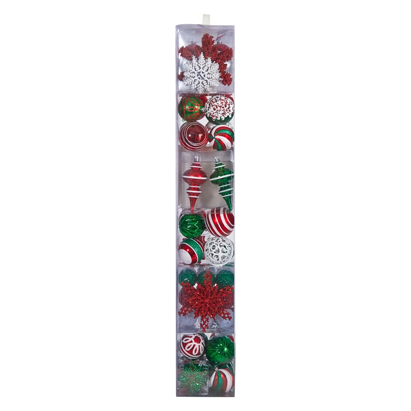 Nearly Natural Holiday Deluxe Shatterproof70 Ct Christmas Tree Ornament Box Set