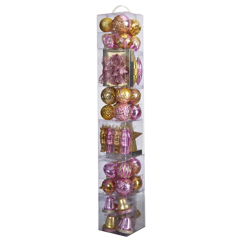 Nearly Natural Holiday Deluxe Shatterproof70 Ct Christmas Tree Ornament Box Set