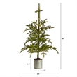 Nearly Natural 4.5ft Pre-Lit Christmas Pine Artificial Tree in Planter