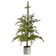 Nearly Natural 4.5ft Pre-Lit Christmas Pine Artificial Tree in Planter