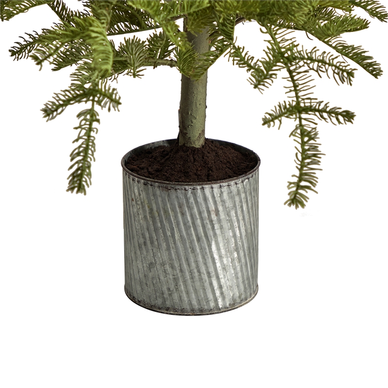 Nearly Natural 4.5ft Pre-Lit Christmas Pine Artificial Tree in Planter