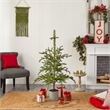 Nearly Natural 4.5ft Pre-Lit Christmas Pine Artificial Tree in Planter
