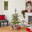 Nearly Natural 4.5ft Pre-Lit Christmas Pine Artificial Tree in Planter