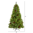Nearly Natural 6ft Montana Mixed Pine Christmas Tree w/ Pine Cones Berries