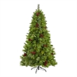 Nearly Natural 6ft Montana Mixed Pine Christmas Tree w/ Pine Cones Berries