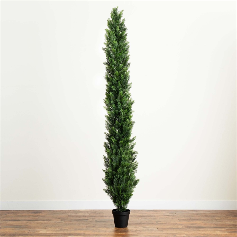 Nearly Natural 9ft UV Resistant Artificial Cedar Pine Tree (Indoor/Outdoor)