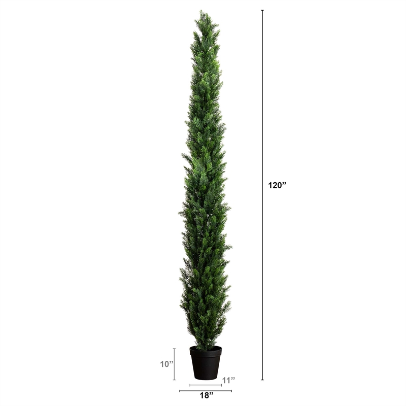 Nearly Natural 10ft UV Resistant Artificial Cedar Pine Tree (Indoor/Outdoor)