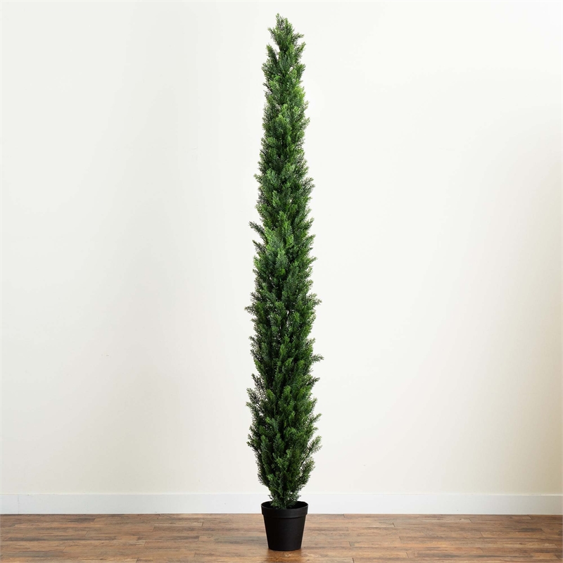 Nearly Natural 10ft UV Resistant Artificial Cedar Pine Tree (Indoor/Outdoor)