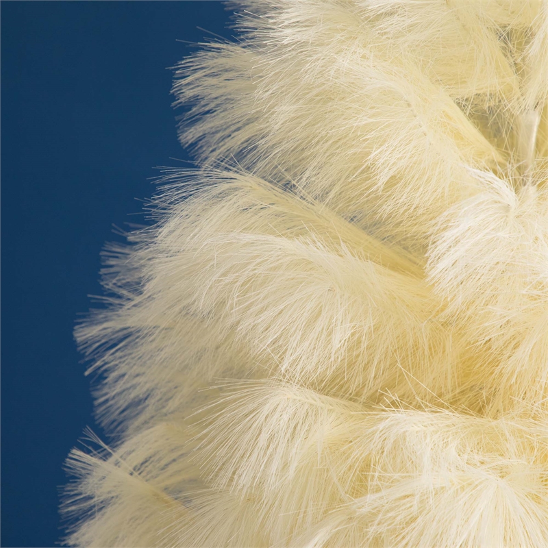 Nearly Natural 4ft Artificial Off White Pampas Grass Christmas Tree in White
