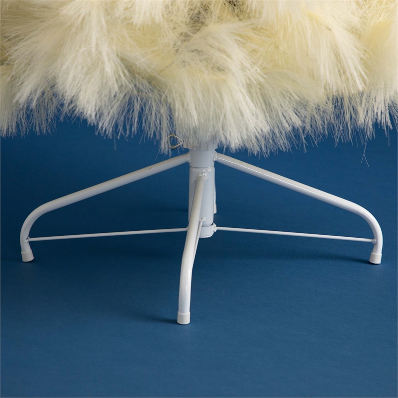 Nearly Natural 4ft Artificial Off White Pampas Grass Christmas Tree in White