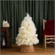 Nearly Natural 4ft Artificial Off White Pampas Grass Christmas Tree in White