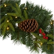 Nearly Natural 9ft Mixed Pine Christmas Garland w/ 50 Clear LED Lights Berries