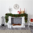 Nearly Natural 9ft Mixed Pine Christmas Garland w/ 50 Clear LED Lights Berries