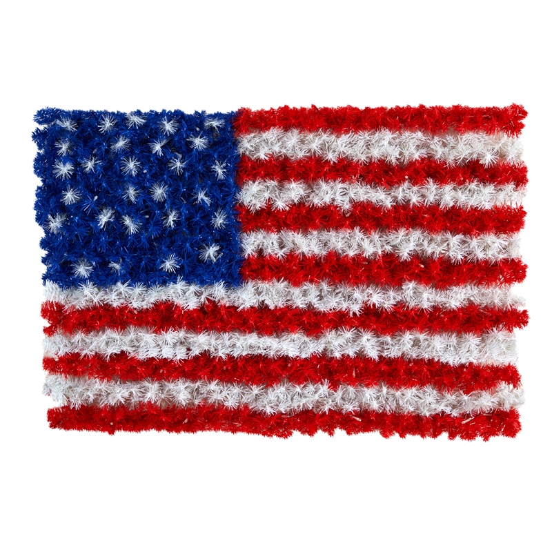 Nearly Natural 3ft x 2ft Red White & Blue American Flag Wall Panel w/100 LED