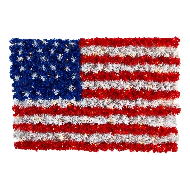 Nearly Natural 3ft x 2ft Red White & Blue American Flag Wall Panel w/100 LED