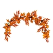 Nearly Natural 6ft Assorted Autumn Maple Leaves Pumpkins Gourds Berries