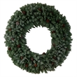 Nearly Natural 5ft Giant Flocked Christmas Wreath w/ Pinecones 400 Clear LED
