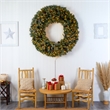Nearly Natural 5ft Giant Flocked Christmas Wreath w/ Pinecones 400 Clear LED