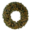 Nearly Natural 5ft Giant Flocked Christmas Wreath w/ Pinecones 400 Clear LED