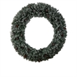 Nearly Natural 6ft Giant Flocked Christmas Wreath w/ Pinecones 600 Clear LED