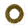 Nearly Natural 6ft Giant Flocked Christmas Wreath w/ Pinecones 400 Clear LED