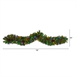 Nearly Natural 6ft Colorado Fir Christmas Garland w/ 50 LED Lights Berries