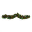 Nearly Natural 6ft Colorado Fir Christmas Garland w/ 50 LED Lights Berries