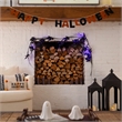 Nearly Natural 6.5ft Pre-Lit HalloweenBlack Maple Garland w/48 Orange/Purple LED