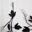 Nearly Natural 6.5ft Pre-Lit HalloweenBlack Maple Garland w/48 Orange/Purple LED