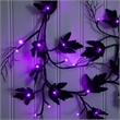 Nearly Natural 6.5ft Pre-Lit HalloweenBlack Maple Garland w/48 Orange/Purple LED