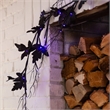 Nearly Natural 6.5ft Pre-Lit HalloweenBlack Maple Garland w/48 Orange/Purple LED