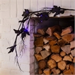 Nearly Natural 6.5ft Pre-Lit HalloweenBlack Maple Garland w/48 Orange/Purple LED