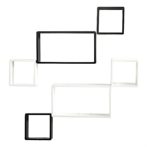 Nearly Natural 15&quot Modern Wall Art Decor Floating Shelves (Set of 6)