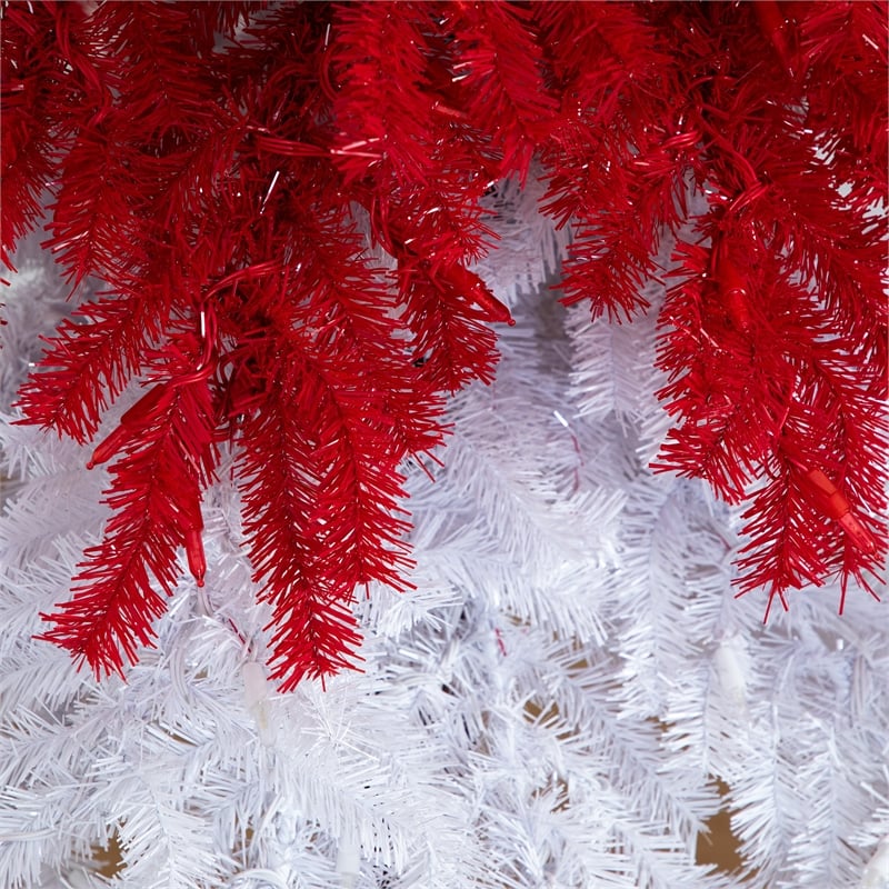 Nearly Natural 7ft Holiday Red Santa's Hat Christmas Tree with 500 LED