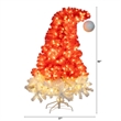 Nearly Natural 5ft Pre-Lit Holiday Red Santa's Hat Christmas Tree with 300 LED