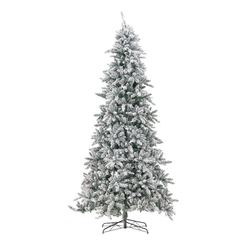 Nearly Natural 10ft Flocked Livingston Fir Green Christmas Tree
