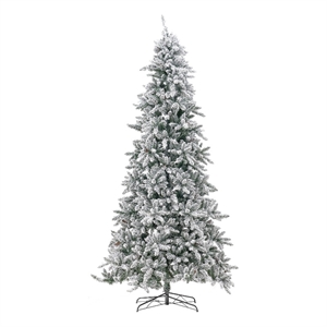Nearly Natural 10ft Flocked Livingston Fir Green Christmas Tree