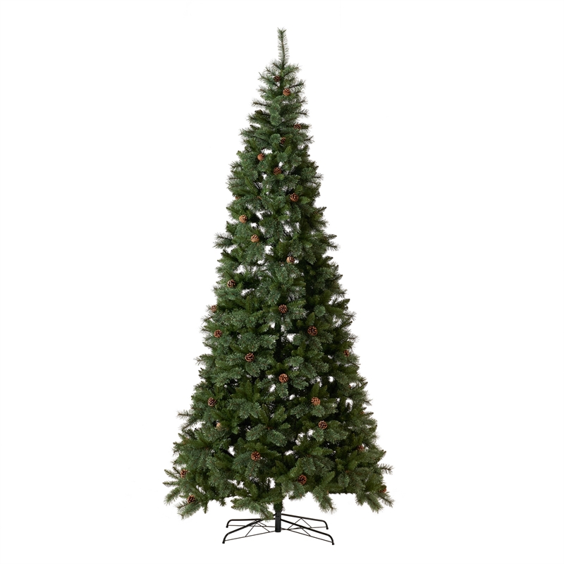 Nearly Natural 11ft White Mountain Pine Green Christmas Tree