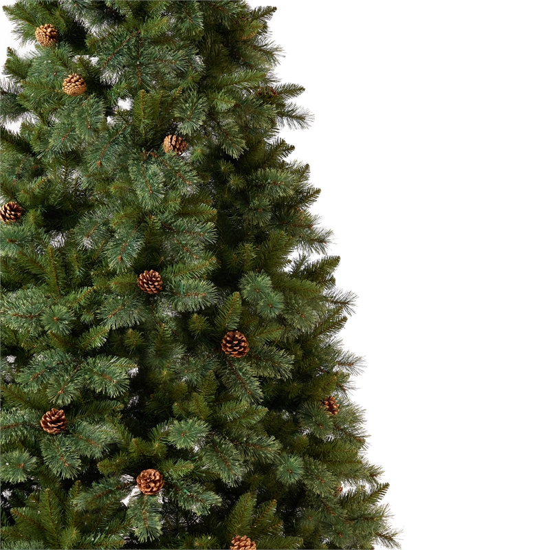 Nearly Natural 11ft White Mountain Pine Green Christmas Tree