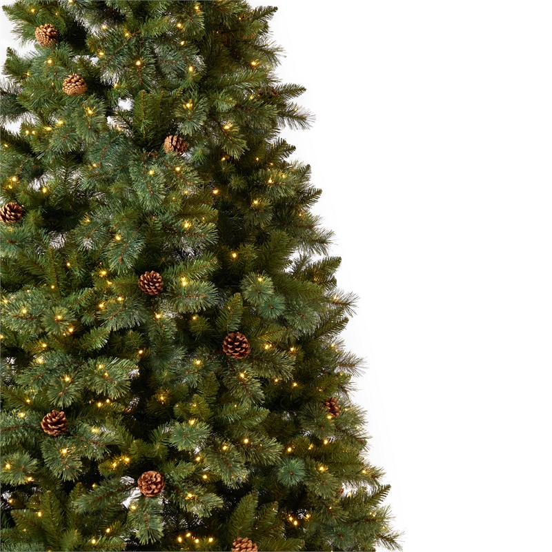 Nearly Natural 11ft White Mountain Pine Green Christmas Tree