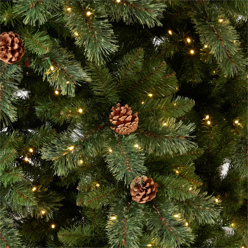 Nearly Natural 11ft White Mountain Pine Green Christmas Tree