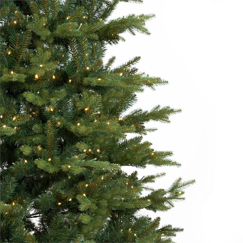 Nearly Natural 11ft Belgium Fir Natural-Look Christmas Tree w/ 1250 Clear LED