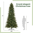 Nearly Natural 11ft Belgium Fir Natural-Look Christmas Tree w/ 1250 Clear LED