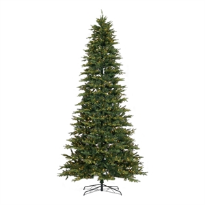 Nearly Natural 11ft Belgium Fir Natural-Look Christmas Tree w/ 1250 Clear LED