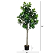 Nearly Natural 12ft Artificial Fiddle Leaf Tree in Green