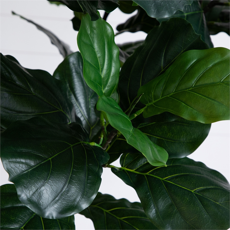 Nearly Natural 12ft Artificial Fiddle Leaf Tree in Green